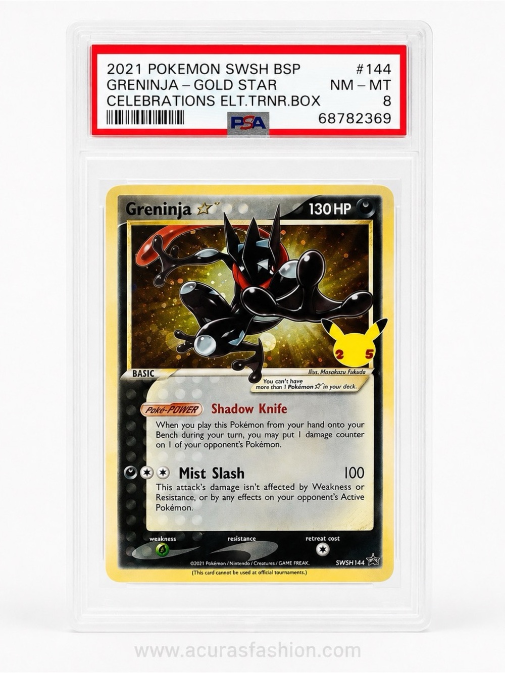 PSA 8 Greninja Gold Star SWSH144 Celebrations Promo